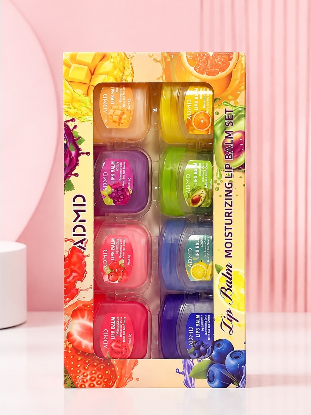 Colorful Moisturizing Lip Balm Set - 8 Pack (Assorted Colors)